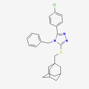 molecular formula C26H28ClN3S B7499157 3-(1-Adamantylmethylsulfanyl)-4-benzyl-5-(4-chlorophenyl)-1,2,4-triazole 