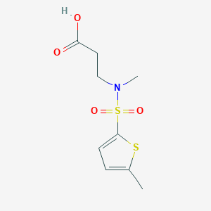 molecular formula C9H13NO4S2 B7499164 3-[Methyl-(5-methylthiophen-2-yl)sulfonylamino]propanoic acid 