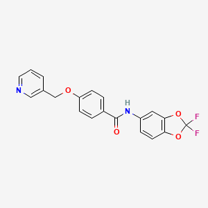 molecular formula C20H14F2N2O4 B7499170 N-(2,2-difluoro-1,3-benzodioxol-5-yl)-4-(pyridin-3-ylmethoxy)benzamide 