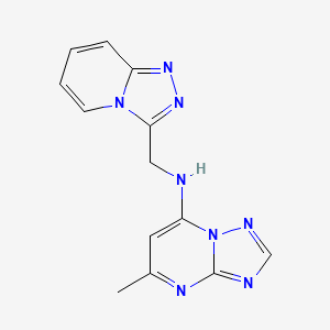 molecular formula C13H12N8 B7499176 5-methyl-N-([1,2,4]triazolo[4,3-a]pyridin-3-ylmethyl)-[1,2,4]triazolo[1,5-a]pyrimidin-7-amine 