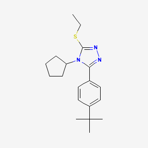 molecular formula C19H27N3S B7499185 3-(4-Tert-butylphenyl)-4-cyclopentyl-5-ethylsulfanyl-1,2,4-triazole 