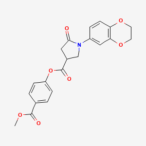 molecular formula C21H19NO7 B7499222 (4-Methoxycarbonylphenyl) 1-(2,3-dihydro-1,4-benzodioxin-6-yl)-5-oxopyrrolidine-3-carboxylate 
