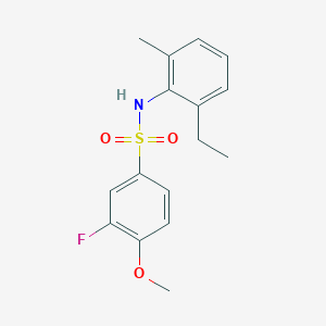 molecular formula C16H18FNO3S B7499226 N-(2-ethyl-6-methylphenyl)-3-fluoro-4-methoxybenzenesulfonamide 