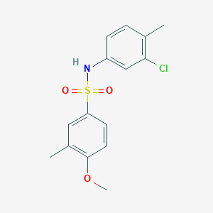 molecular formula C15H16ClNO3S B7499237 N-(3-chloro-4-methylphenyl)-4-methoxy-3-methylbenzenesulfonamide 