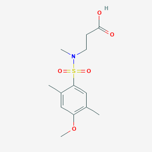 molecular formula C13H19NO5S B7499252 3-[(4-Methoxy-2,5-dimethylphenyl)sulfonyl-methylamino]propanoic acid 