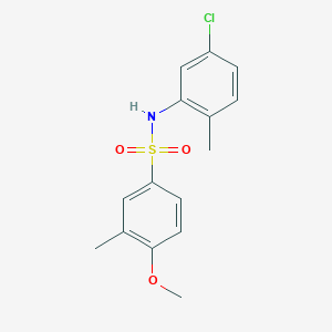 molecular formula C15H16ClNO3S B7499256 N-(5-chloro-2-methylphenyl)-4-methoxy-3-methylbenzenesulfonamide 