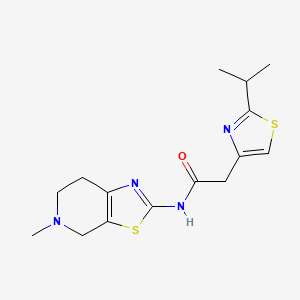 N-(5-methyl-6,7-dihydro-4H-[1,3]thiazolo[5,4-c]pyridin-2-yl)-2-(2-propan-2-yl-1,3-thiazol-4-yl)acetamide