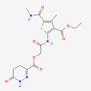 molecular formula C17H20N4O7S B7499265 [2-[[3-ethoxycarbonyl-4-methyl-5-(methylcarbamoyl)thiophen-2-yl]amino]-2-oxoethyl] 6-oxo-4,5-dihydro-1H-pyridazine-3-carboxylate 
