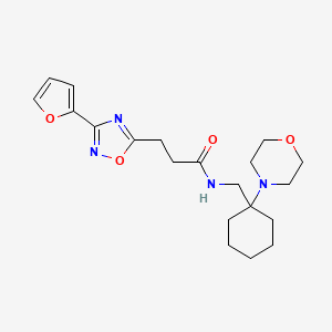 molecular formula C20H28N4O4 B7499270 3-[3-(furan-2-yl)-1,2,4-oxadiazol-5-yl]-N-[(1-morpholin-4-ylcyclohexyl)methyl]propanamide 