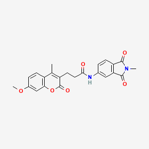 molecular formula C23H20N2O6 B7499287 3-(7-methoxy-4-methyl-2-oxochromen-3-yl)-N-(2-methyl-1,3-dioxoisoindol-5-yl)propanamide 