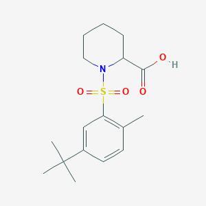 molecular formula C17H25NO4S B7499291 1-(5-Tert-butyl-2-methylphenyl)sulfonylpiperidine-2-carboxylic acid 