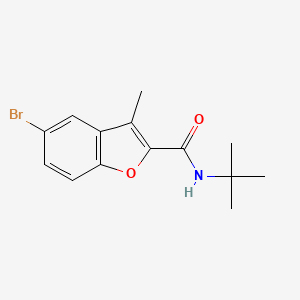 molecular formula C14H16BrNO2 B7499316 5-bromo-N-tert-butyl-3-methyl-1-benzo[b]furan-2-carboxamide 