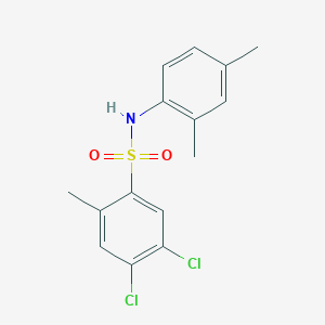 molecular formula C15H15Cl2NO2S B7499323 4,5-dichloro-N-(2,4-dimethylphenyl)-2-methylbenzenesulfonamide 