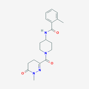 molecular formula C19H24N4O3 B7499338 2-methyl-N-[1-(1-methyl-6-oxo-4,5-dihydropyridazine-3-carbonyl)piperidin-4-yl]benzamide 