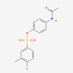 molecular formula C15H14FNO4S B7499339 4-(Acetylamino)phenyl 4-fluoro-3-methylbenzenesulfonate 