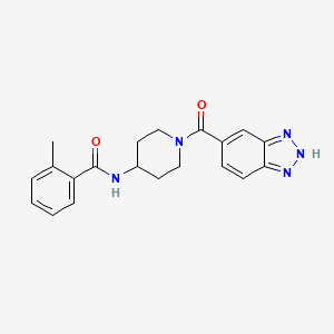 molecular formula C20H21N5O2 B7499372 N-[1-(2H-benzotriazole-5-carbonyl)piperidin-4-yl]-2-methylbenzamide 