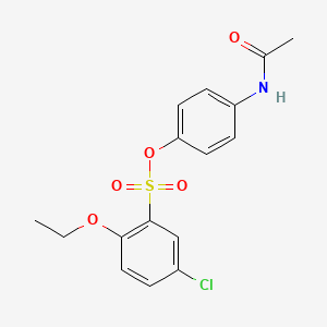 molecular formula C16H16ClNO5S B7499385 4-(Acetylamino)phenyl 5-chloro-2-ethoxybenzenesulfonate 