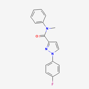 molecular formula C17H14FN3O B7499405 1-(4-fluorophenyl)-N-methyl-N-phenylpyrazole-3-carboxamide 
