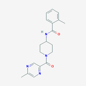 molecular formula C19H22N4O2 B7499423 2-methyl-N-[1-(5-methylpyrazine-2-carbonyl)piperidin-4-yl]benzamide 