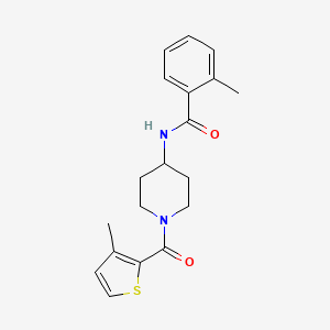 molecular formula C19H22N2O2S B7499431 2-methyl-N-[1-(3-methylthiophene-2-carbonyl)piperidin-4-yl]benzamide 
