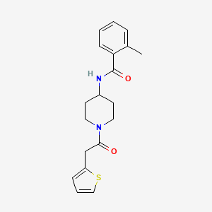molecular formula C19H22N2O2S B7499439 2-methyl-N-[1-(2-thiophen-2-ylacetyl)piperidin-4-yl]benzamide 