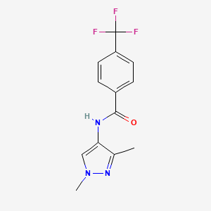 molecular formula C13H12F3N3O B7499444 N-(1,3-dimethylpyrazol-4-yl)-4-(trifluoromethyl)benzamide 