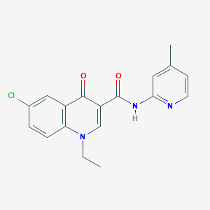 molecular formula C18H16ClN3O2 B7499460 6-chloro-1-ethyl-N-(4-methylpyridin-2-yl)-4-oxoquinoline-3-carboxamide 
