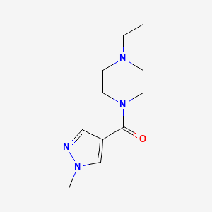 molecular formula C11H18N4O B7499493 (4-Ethylpiperazin-1-yl)-(1-methylpyrazol-4-yl)methanone 