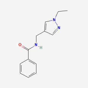 molecular formula C13H15N3O B7499500 N-[(1-ethylpyrazol-4-yl)methyl]benzamide 