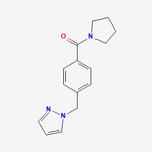 molecular formula C15H17N3O B7499517 [4-(Pyrazol-1-ylmethyl)phenyl]-pyrrolidin-1-ylmethanone 