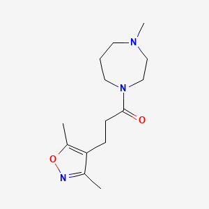 molecular formula C14H23N3O2 B7499521 3-(3,5-Dimethyl-1,2-oxazol-4-yl)-1-(4-methyl-1,4-diazepan-1-yl)propan-1-one 