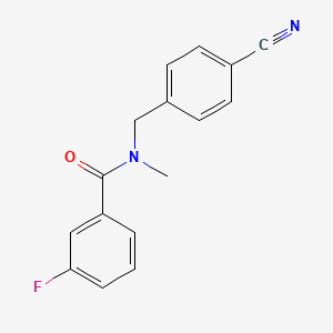 molecular formula C16H13FN2O B7499534 N-[(4-cyanophenyl)methyl]-3-fluoro-N-methylbenzamide 