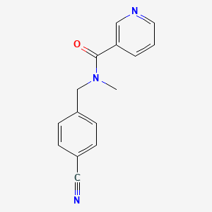 molecular formula C15H13N3O B7499537 N-[(4-cyanophenyl)methyl]-N-methylpyridine-3-carboxamide 