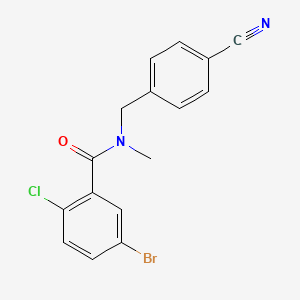 molecular formula C16H12BrClN2O B7499550 5-bromo-2-chloro-N-[(4-cyanophenyl)methyl]-N-methylbenzamide 