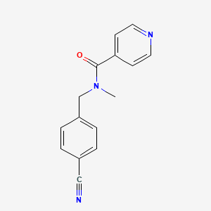 molecular formula C15H13N3O B7499562 N-[(4-cyanophenyl)methyl]-N-methylpyridine-4-carboxamide 