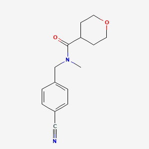 molecular formula C15H18N2O2 B7499573 N-[(4-cyanophenyl)methyl]-N-methyloxane-4-carboxamide 