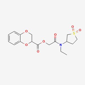 molecular formula C17H21NO7S B7499596 [2-[(1,1-Dioxothiolan-3-yl)-ethylamino]-2-oxoethyl] 2,3-dihydro-1,4-benzodioxine-3-carboxylate 