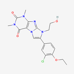 molecular formula C19H20ClN5O4 B7499623 7-(3-chloro-4-ethoxyphenyl)-8-(2-hydroxyethyl)-1,3-dimethyl-1H-imidazo[2,1-f]purine-2,4(3H,8H)-dione 
