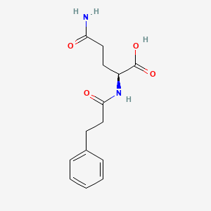 molecular formula C14H18N2O4 B7499627 (2S)-5-amino-5-oxo-2-(3-phenylpropanoylamino)pentanoic acid 