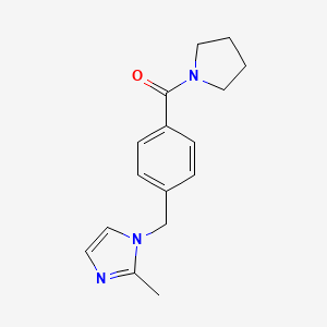 molecular formula C16H19N3O B7499628 [4-[(2-Methylimidazol-1-yl)methyl]phenyl]-pyrrolidin-1-ylmethanone 