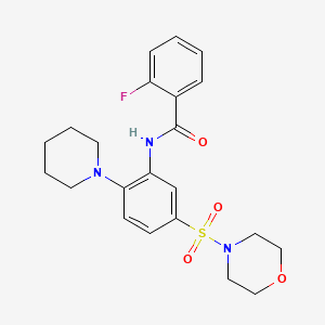molecular formula C22H26FN3O4S B7499641 2-fluoro-N-(5-morpholin-4-ylsulfonyl-2-piperidin-1-ylphenyl)benzamide 