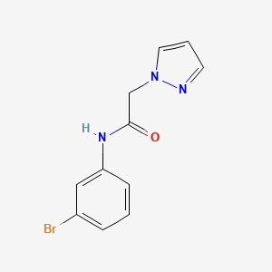 molecular formula C11H10BrN3O B7499669 N-(3-bromophenyl)-2-pyrazol-1-ylacetamide 