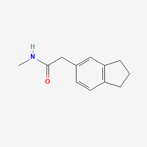 molecular formula C12H15NO B7499692 2-(2,3-dihydro-1H-inden-5-yl)-N-methylacetamide 