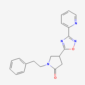 molecular formula C19H18N4O2 B7499693 1-(2-Phenylethyl)-4-(3-pyridin-2-yl-1,2,4-oxadiazol-5-yl)pyrrolidin-2-one 