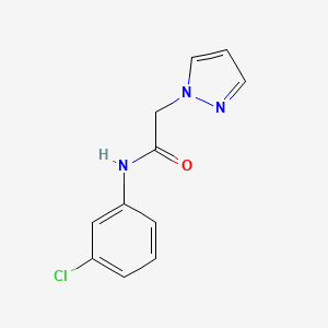 molecular formula C11H10ClN3O B7499706 N-(3-chlorophenyl)-2-pyrazol-1-ylacetamide 