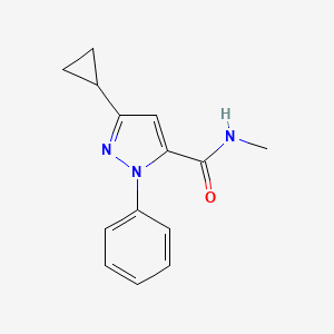 molecular formula C14H15N3O B7499711 5-cyclopropyl-N-methyl-2-phenylpyrazole-3-carboxamide 