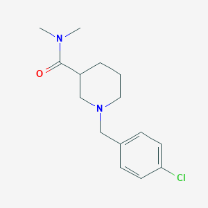 molecular formula C15H21ClN2O B7499719 1-[(4-chlorophenyl)methyl]-N,N-dimethylpiperidine-3-carboxamide 