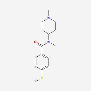 molecular formula C15H22N2OS B7499781 N-methyl-N-(1-methylpiperidin-4-yl)-4-methylsulfanylbenzamide 