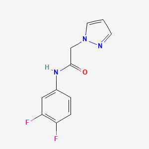 molecular formula C11H9F2N3O B7499794 N-(3,4-difluorophenyl)-2-pyrazol-1-ylacetamide 