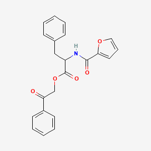 molecular formula C22H19NO5 B7499835 2-oxo-2-phenylethyl N-(furan-2-ylcarbonyl)phenylalaninate 
